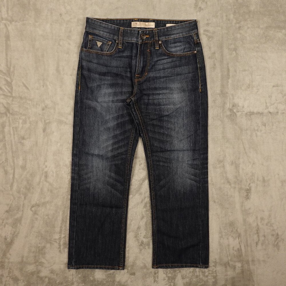 Guess jeans relaxed straight men's 32 blue denim